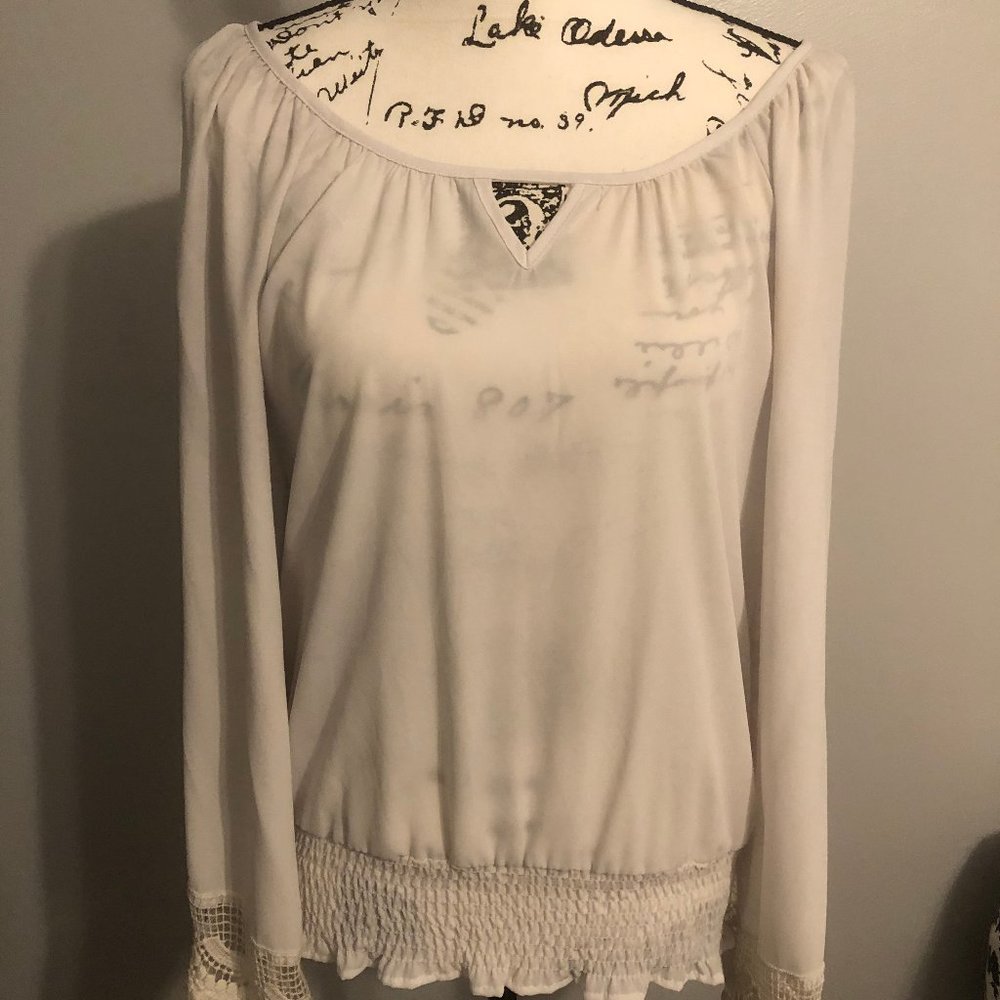 Embroidered Bell Sleeve Blouse
